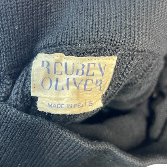 Reuben Oliver Cable Knit Pants Pull-On Cotton Sweater Black Size Small - Picture 10 of 12